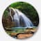 Designart - Djur Djur Waterfall' Landscape Photography Circle Metal Wall Art